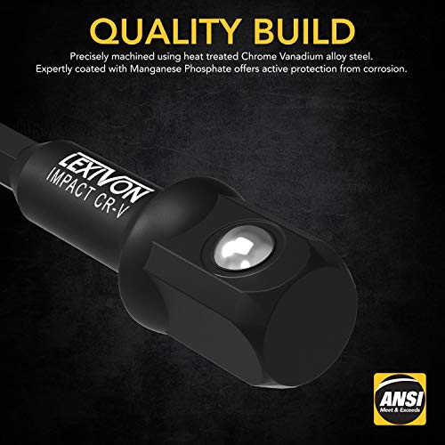 LEXIVON [2-Pack] Impact Grade Socket Adapter Set, 3" Extension Bit With Holder | 3-Piece 1/4", 3/8", and 1/2" Drive, Adapt Your Power Drill To High Torque Impact Wrench (LX-101X2) - style: 2-Pack Impact Adapter Set