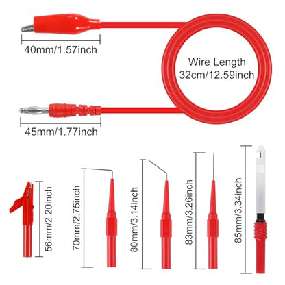 30pcs Back Probe Kit Banana Plug to Copper Alligator Clips Automotive Test Leads Set, Insulation Wire Piercing Probes, Back Probe Pins Test Wires for Car Repairing Diagnostic Circuit Testing