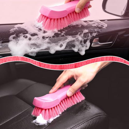 Nylon Upholstery Brush – Shed-Free & Long-Lasting Bristles, Scratch-Free Deep Cleaning Brush for Car Interior, Leather, Sofa, Carpet & Shoes