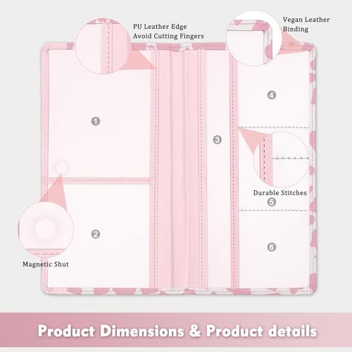 Car Registration and Insurance Holder, with Magnetic Closure for License, Cards and Documents, All Vehicle Needs and Car Accessories (Cow-Pink) - color: Cow-Pink