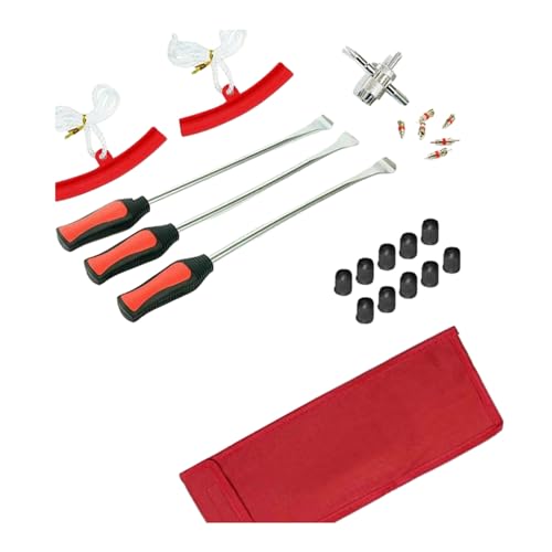Tire Levers Spoon Set, Heavy Duty Motorcycle Bike Car Tire Irons Tool Kit, Changing Spoon Rim Protector Repair Tools Kit - color: Red, size: B