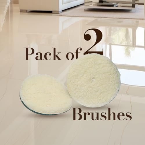 Koblenz Lambswool Pads with Foam Backing, Fits Most 6" Home Floor Buffer Machines, Two Polishing Pads with Two Plastic Replacement Retainer Clips, 45-0102-9 - size: No Size