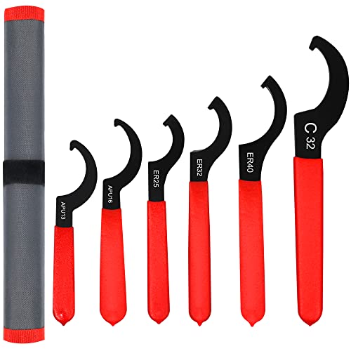 Universal Spanner Wrench Set 6Pcs Steel Adjustable Shock Wrench Coilover Spanner Motorcycle Coil Over Shock Adjustment Tool - size: 6 Pcs