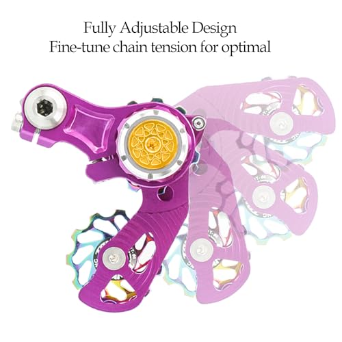 Single Speed Chain Tensioner Kit, CNC Aluminum Adjuster with 11T Pulley | Fits derailleur hanger frames for single speed conversions. 11T pulley with ceramic bearing for MTB, BMX & DJ bikes. - color: Silver