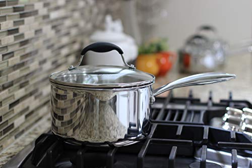 AVACRAFT Tri-Ply Stainless Steel Saucepan with Glass Strainer Lid, Two Side Spouts, Multipurpose Sauce Pan with Lid, Sauce Pot, Cooking Pot (Tri-Ply Full Body, 3.5 Quart) - size: 3.5 Quarts