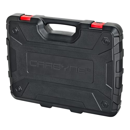 CARBYNE 114-Piece Master Metric & SAE Hex (Allen), Torx and XZN Triple Square Bit Socket Set | S2 Steel Bits, CrV Steel Sockets, Corrosion Resistance, Durable Case | 1/4", 3/8" & 1/2" Dr.