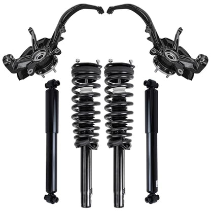 Detroit Axle - Front Steering Knuckles & Wheel Hub Bearings Struts Rear Shock Replacement for Ford Fusion Mercury Milan 2.5L - size: 6AQU47655/ strut shock sway kit