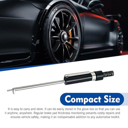 Brake Pad Thickness Gauge Measure Tool, Tire Tread Depth Gauge with Scale, Car Brake Pad Measuring Tool, Universal Brake Pads Detection Pen (Black)