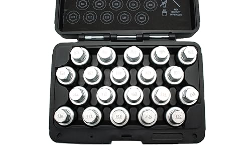 TMAX 20pc Anti-Theft Wheel Lug Nut Removal Socket Key for Audi - size: 20pc Set
