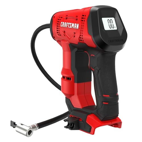 CRAFTSMAN V20 Air Compressor Portable, Cordless Tire Inflator, Up To 150 PSI Tire Pump, with Digital Pressure Gauge, Tool Only (CMCE521B)