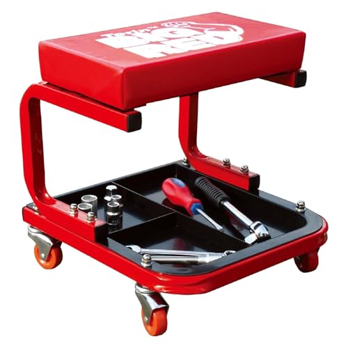 Torin TR6300 Red Rolling Creeper Garage/Shop Seat: Padded Mechanic Stool with Tool Tray Large - style: 63003
