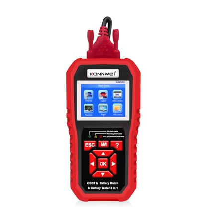 KONNWEI KW880 OBD2 Scanner Full System Car Diagnostic Tool, Code Reader with Check Engine Light Reset, Live Data, DTC Lookup, ABS SRS Tests, Battery Check, OBDII EOBD Scanner for 2002+ Vehicles
