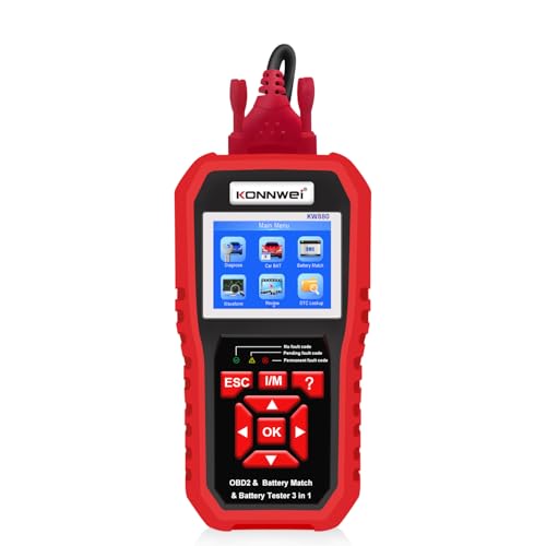 KONNWEI KW880 OBD2 Scanner Full System Car Diagnostic Tool, Code Reader with Check Engine Light Reset, Live Data, DTC Lookup, ABS SRS Tests, Battery Check, OBDII EOBD Scanner for 2002+ Vehicles