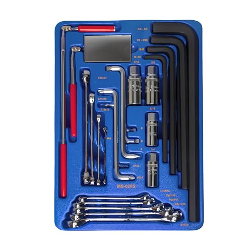 Genius Tools 28 Piece SAE Flare Nut E-Star & L-Shaped Key Wrench MS-028S