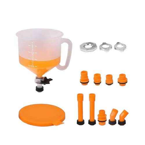 Zpana 15PCS Car Coolant Funnel Kit, No-Spill Vehicle Radiator Filling Funnel Bleeder with Adapters, No-Leak Auto Radiator Burping Filler, Universal for SUV RV Truck (Yellow) - color: Yellow