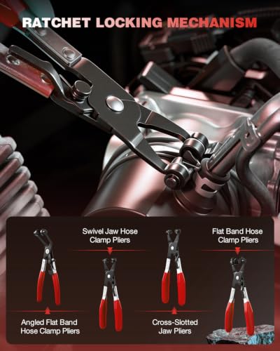 Saker Hose Clamp Pliers Set, Automotive Clamp Removal Tool Kit, Spring Clip Pliers, Flexible Cable Clamp Tool - 9PCS Heavy Duty Locking Kit for Car Engine Repair Tight Space Mechanic DIY - size: 9PCS