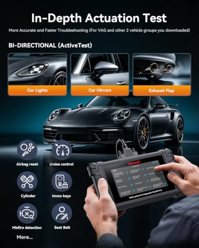 iCarsoft DE V4.0 Bidirectional Scan Tools for Most German Automotive Groups Up to 48 Resets Full System Diagnostic Car Scanner AutoVIN CAN-FD OE-Level ECU Coding All Active Test Lifetime Free Update