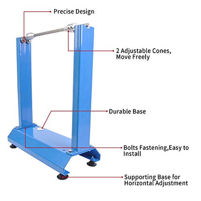Portable Motorcycle Bicycle Wheel Balancer, Rim Tire Balancing Spin Static Truing Stand w/Adjustable Centering Cones
