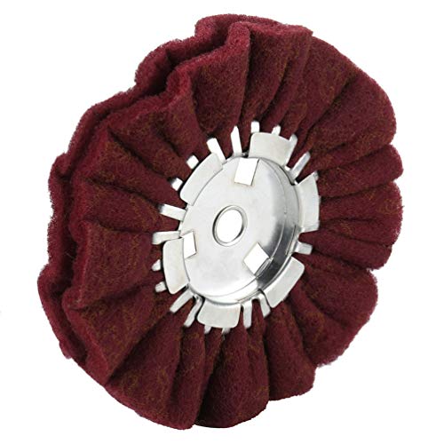 8" Non-Woven Airway Satin Buffing Wheel, 5/8" Arbor Hole | Surface Prep Wheel for Angle Grinder, Ideal for Sanding & Polishing Aluminum, Stainless Steel - 1 PCS - color: Surface Prep1pc, size: 2plys