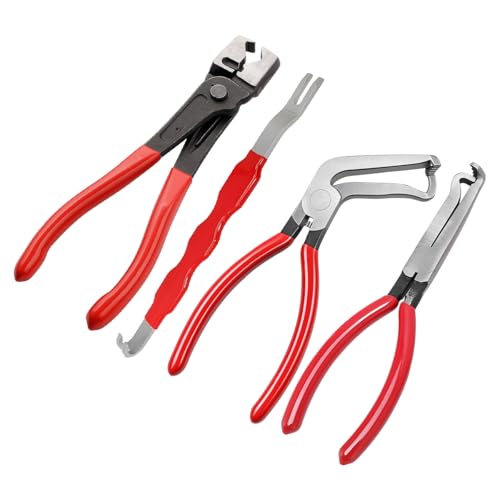 4PCS Electrical Disconnect Pliers for Car, 37960 Straight 13120 37980 60° Vehicle Circuit Connector Separator Tool with Non-Slip Handle, Fuel Line Clip Pipe Pliers, Universal Fit