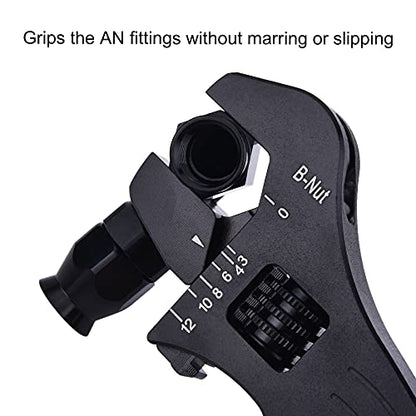 EVIL ENERGY AN Fitting Hose Wrench Adjustable 3AN-12AN Aluminum Black - color: Black, size: Adjustable 3AN-12AN