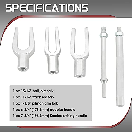 ATP 5PCS Pickle Fork Ball Joint Separator Set Tie Rod/Ball Joint Separator Kit for Separating Ball Joints Tie Rods Pitman Arms