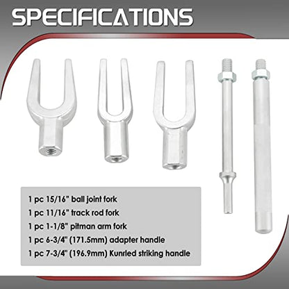 ATP 5PCS Pickle Fork Ball Joint Separator Set Tie Rod/Ball Joint Separator Kit for Separating Ball Joints Tie Rods Pitman Arms