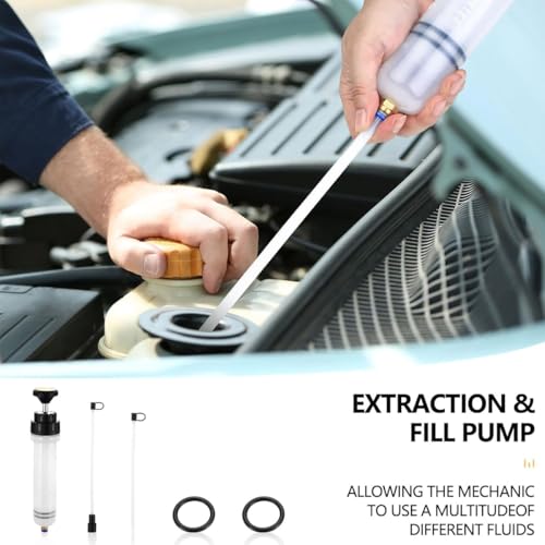 200cc Fluid Extractor, Extraction&Fill Pump,Fluid Syringe Pump Manual Suction Vacuum Fuel Car Transfer