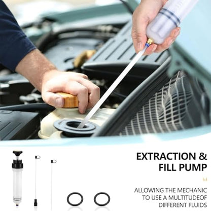 200cc Fluid Extractor, Extraction&Fill Pump,Fluid Syringe Pump Manual Suction Vacuum Fuel Car Transfer