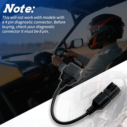 XTPTFABS 16 pin Female to 8 pin CAN EOBD OBD2 Diagnostic Connector Cable | Fit for Polaris ATV Motorcycle Slingshot,Fit for RZR,Ranger,General,Sportsman,ACE & Slingshot with 8 pin diagnostic port