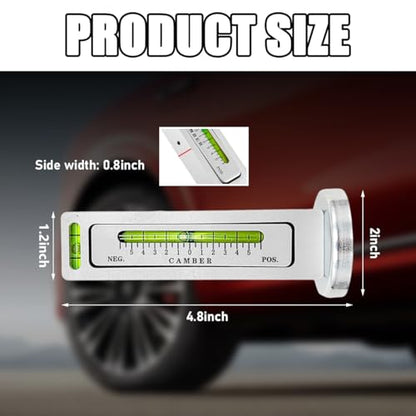 Ohleats Adjustable Magnetic Gauge Tool (White) | Camber Castor Strut Wheel Alignment Instrument, Automotive Magnetic Castor Tire Gauge, For Most Cars Trucks RVs - color: White