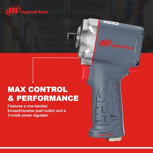 Ingersoll Rand 36QMAX 1/2" Drive Air Impact Wrench | Features up to 470 ft-lbs torque output, ideal for assembly, disassembly, and suspension work - style: 36QMAX - 1/2" Ultra-Compact Impact Wrench with Quiet Technology