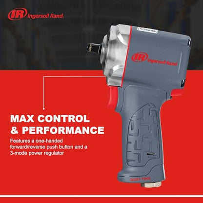 Ingersoll Rand 36QMAX 1/2" Drive Air Impact Wrench | Features up to 470 ft-lbs torque output, ideal for assembly, disassembly, and suspension work - style: 36QMAX - 1/2" Ultra-Compact Impact Wrench with Quiet Technology