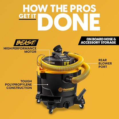 Vacmaster Professional Beast Series 12-Gallon 5.5 Peak HP Wet/Dry Vacuum- VJH1211 PF 0205 - size: 12 Gallon