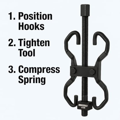 OEMTOOLS 37200 Coil Spring Compressor, Compress Coil Springs on All Passenger Trucks & Autos, Safety Tool for Installing & Removing Coil Springs, Fits Most Macpherson Coil Springs