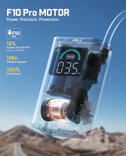 Fanttik X10 Pro 35s Fast Tire Inflator, 150PSI Cordless Air Pump, Auto-Off