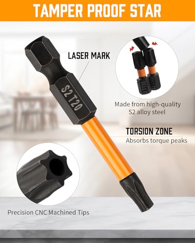 46 Pcs Screwdriver Bit Sets, Torx Bit Set T7-T40 & Allen Wrench Drill Bit | 1/4” Hex-Shank S2 Steel Hex Bits Set, 1” & 2” Long - style: 46 Pcs