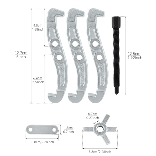 ChgImposs 4 Inch 3-Jaw Gear Puller, 2 Jaw 3 Jaw Puller for Pulley Gears Bearings and Flywheels, Heavy Duty Pulley Puller with Reversible Jaws, High Carbon Steel Removal Tool Bearing Puller Tool - size: 4 Inch