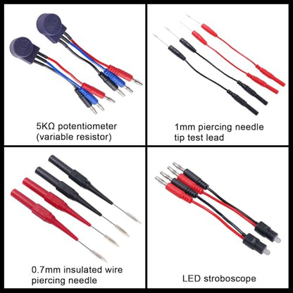 105 Piece Automotive Circuit Test Lead Kit, Multimeter Test Lead Kit, Including Upgraded Puncture Probes、Meter Hanging Kit Etc., Applicable to Automotive Electronic Circuit Fault Diagnosis - size: 105 PCS
