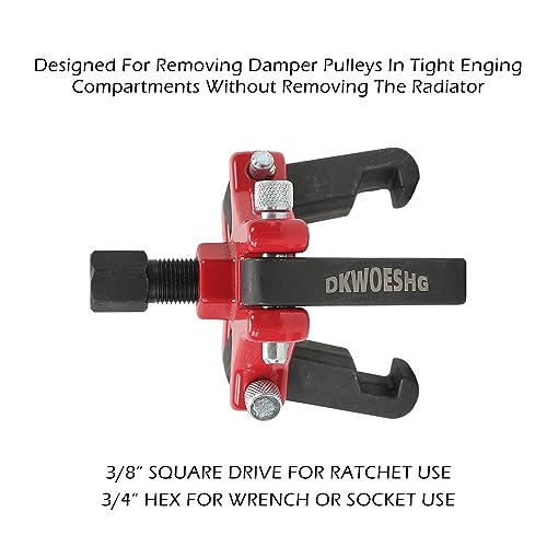 Harmonic Balancer Puller & Crankshaft Pulley Removal Tool Kit - 3 Jaw Puller Set Compatible with GM, Chevrolet, Cadillac, Chrysler, Ford, Dodge, Jeep, LS Engine, and More