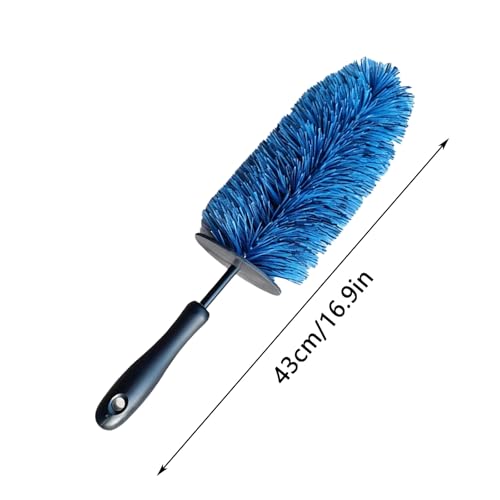 Rim Cleaner Brush, Wheel Brush for Car Detailing, Comfortable Grip, Soft and Scratch-Free, for Rims, Small Slots, Brake Dust Crevices(Blue) - color: Blue