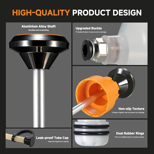 FOUR UNCLES Fluid Transfer Syringe for Automotive Oil Service 500cc | High Capacity Service, Less Refilling,Precise Fluid Control, Transmission Maintenance, Reusable Garage Tool - size: 500cc(58cm hose)