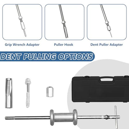 9-Way Slide Hammer Puller Set, Front Wheel Hub Bearing Remover & Rear Wheel Axle Hub Dent Shaft Puller Tool Kit Wheel Bearing Removal Tool(Black) - color: Black