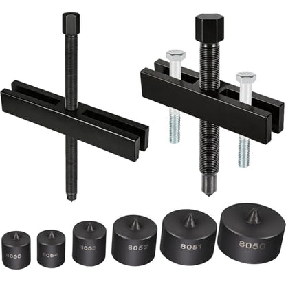 Bonbo 522 Large Gear Puller + 7393 Gear & Pulley Puller + 8056 Shaft Protector Set, 3-in-1 Master Removal Tool Kit for Timing Gears, Fan Pulleys & Harmonic Balancers, 8-Piece Heavy Duty Set
