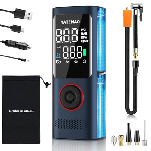 Tire Inflator Portable Air Compressor - tire inflator 25000mAh & 160PSI，4X Fast portable air compressor with LCD Digital Tire Gauge Pressure，Cordless air pump for car tires,bike, Motorcycle, Ball