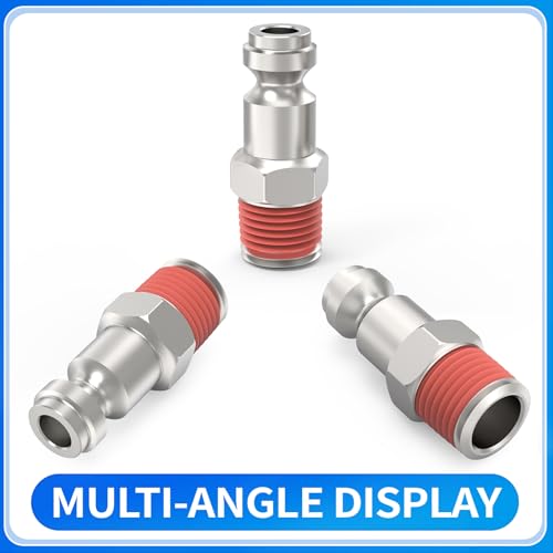 ChillWaves Automotive T-Style Air Plug, 1/4" NPT Male Pneumatic Plugs, Air Compressor Accessories Fittings(20-PACK) - size: 1/4" MNPT(1/4" Body)