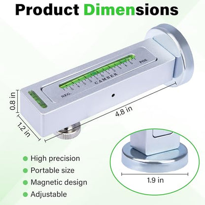 Sixzoo Wheel Alignment Tool, Universal Camber Alignment Tool, Adjustable Magnetic Gauge Tools, Alignments Tools Automotive, Caster Camber Gauge, Tire Repair Accessories for Most Cars Trucks RVs - color: Silver