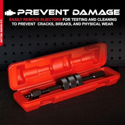 ABN Diesel Injector Puller Tool with Slide Hammer, Common Rail Injector Remover w/ M8, M12, M14 Thread Adapter