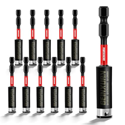 Geinxurn 12PACK Impact Magnetic Screwdriver Bit Holders, 3Inches Extension Socket Drill Bit Holder S2 Alloy Steel Hex Shank Quick-Change Drill Bit Guide - style: 3INCHES -Bit Holder-12PCS