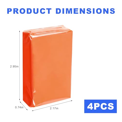 4 PCS 100g Car Clay Bar, No Scratch Auto Detailing Cleaner Magic Clay Bar, Premium Grade Automotive Wash Detailing Claybar Cleaner Kit for Most Cars SUVs RVs Trucks (Orange) - color: Orange